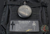 Marfione Custom Titanium Round Flask- DLC Stonewash Finished- Trit Inlaid Spike Cap