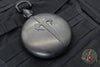 Marfione Custom Titanium Round Flask- DLC Stonewash Finished- Trit Inlaid Spike Cap