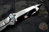 Marfione Custom Socom Elite Titanium with Muonionalusta Meteorite Inlay Mirror Polished Tanto Edge Star Grind Flamed Backspacer