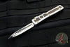 Marfione Custom UTX-70 OTF Knife- Double Edge- Stainless Steel Chassis- Ironwood Inlays- Mirror Polish Blade With  Ironwood Inlay- Bronze HW 347-MCK SSDE HPIRON