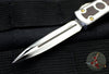 Marfione Custom UTX-70 OTF Knife- Double Edge- Stainless Steel Chassis- Ironwood Inlays- Mirror Polish Blade With  Ironwood Inlay- Bronze HW 347-MCK SSDE HPIRON