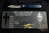 Marfione Custom UTX-70 Double Edge Abalone Inlaid Mirror Polish Blade with Blue HW 347-MCK DEAB HPBL
