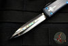 Marfione Custom UTX-70 Double Edge Abalone Inlaid Mirror Polish Blade with Blue HW 347-MCK DEAB HPBL