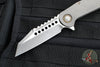 Marfione Custom Warhound Folder- Apocalyptic Finished Titanium Handle- Two-Tone Apocalyptic Finished Blade- Bronze Hardware 391-MCK APOCBR