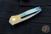 Protech Custom Sprint- California Legal Auto-Two Tone Finished Titanium Handle With Wave Pattern- Black DLC Blade 2952