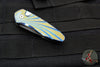 Protech Custom Sprint- California Legal Auto-Two Tone Finished Titanium Handle With Wave Pattern- Black DLC Blade 2952
