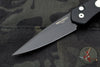Protech Newport Tuxedo- Black with Ivory Micarta Inlay Black Blade 3452