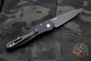 Protech Newport Tuxedo- Black with Ivory Micarta Inlay Black Blade 3452