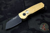Protech Runt Special Aluminum Bronze Smooth Body DLC Black Reverse Tanto Blade Out The Side (OTS) Auto Knife R5212