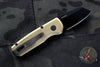 Protech Runt Special Aluminum Bronze Smooth Body DLC Black Reverse Tanto Blade Out The Side (OTS) Auto Knife R5212