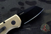 Protech Runt Special Aluminum Bronze Smooth Body DLC Black Reverse Tanto Blade Out The Side (OTS) Auto Knife R5212