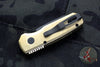 Protech Runt Special Aluminum Bronze Smooth Body DLC Black Reverse Tanto Blade Out The Side (OTS) Auto Knife R5212