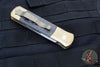 Protech- Godson Out The Side Auto (OTS)- Stonewashed Bronze Aluminum Handle- Camo Fat Carbon Fiber Inlay- Satin Blade- MOP Inlaid Button 7114