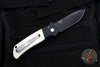 Protech Terzuola ATCF Auto Out The Side (OTS) Auto Knife- "Tuxedo"- Black Handle with Ivory Micarta Inlays- DLC Black Magnacut Steel Blade BT2752