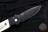 Protech Terzuola ATCF Auto Out The Side (OTS) Auto Knife- "Tuxedo"- Black Handle with Ivory Micarta Inlays- DLC Black Magnacut Steel Blade BT2752