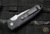 Protech Les George Rockeye Single Edge Out The Side (OTS) Black with Shaw Sterling Silver Skull with Acid Wash Blade LG361-AW