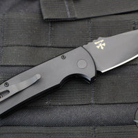 Protech Les George SBR Short Bladed Rockeye Out The Side (OTS) Black Knurled with Black Blade LG407