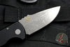 Protech Les George SBR Short Bladed Rockeye Out The Side (OTS) Black Textured Handle with Acid Washed Blade LG415 SBR