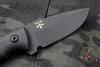 Protech Les George SBR Short Bladed Rockeye Black G-10 Handle Black DLC Fixed Blade Leather Sheath LG513 SBR