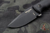 Protech Les George SBR Short Bladed Rockeye Black G-10 Handle Black DLC Fixed Blade Leather Sheath LG513 SBR