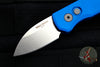 Protech Runt Blue Handle Stonewash Wharncliffe Blade Out The Side (OTS) Auto Knife R5101-BLUE