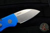 Protech Runt Blue Handle Stonewash Wharncliffe Blade Out The Side (OTS) Auto Knife R5101-BLUE