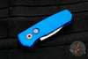 Protech Runt Blue Handle Stonewash Wharncliffe Blade Out The Side (OTS) Auto Knife R5101-BLUE