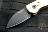 Protech Runt Special Aluminum Bronze Smooth Body DLC Black Wharncliffe Blade Out The Side (OTS) Auto Knife R5112
