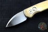 Protech Runt Special Blade Show Aluminum Bronze Smooth Body Mirror Wharncliffe Blade Out The Side (OTS) Auto Knife R5116
