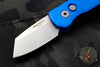 Protech Runt Blue Handle Stonewash Reverse Tanto Blade Out The Side (OTS) Auto Knife R5201-BLUE