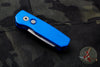 Protech Runt Blue Handle Stonewash Reverse Tanto Blade Out The Side (OTS) Auto Knife R5201-BLUE
