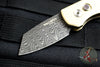 Protech Runt Special Aluminum Bronze Textured Body Vegas Forge Spiro Damascus Reverse Tanto Blade Out The Side (OTS) Auto Knife R5211-DAM