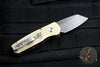 Protech Runt Special Aluminum Bronze Textured Body Vegas Forge Spiro Damascus Reverse Tanto Blade Out The Side (OTS) Auto Knife R5211-DAM
