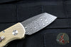 Protech Runt Special Aluminum Bronze Textured Body Vegas Forge Spiro Damascus Reverse Tanto Blade Out The Side (OTS) Auto Knife R5211-DAM