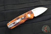 Protech Runt OTS Auto Knife- Wharncliffe- Special "Del Fuego" Finished Handle- Stonewash Wharncliffe Magnacut Steel Blade  R5301-DF