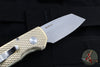 Protech Runt 5 Limited- Out The Side (OTS) Auto Knife- Special Textured Aluminum Bronze Smooth Body- Stonewash Reverse Tanto Blade R411