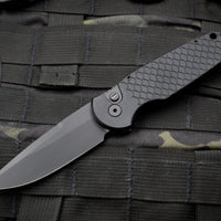 Protech TR-3 X1 Operator Tactical Response 3 Out The Side (OTS) Auto Knife Black Fish Scale Handle Black Plain Edge TR-3 X1 Operator
