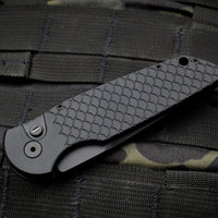 Protech TR-3 X1 Operator Tactical Response 3 Out The Side (OTS) Auto Knife Black Fish Scale Handle Black Plain Edge TR-3 X1 Operator