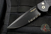 Protech TR-3 Tactical Response 3 Out The Side (OTS) Auto Knife Black Fish Scale Handle Black Part Serrated Edge TR-3 X2 D2