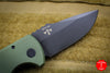 Protech Les George SBR Short Bladed Rockeye Out The Side (OTS) Green Knurled with Black Blade LG407-GREEN