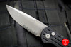 Protech TR-3-PS Black Tactical Response 3 Out The Side (OTS) Auto Knife Black Grooved w/ Blasted Part Serrated  TR-3-PS