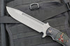 RMJ Tactical Combat Africa Fixed Blade Knife- Tungsten Finish- Black G-10 Handle