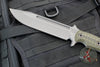 RMJ Tactical Combat Africa Fixed Blade Knife- Tungsten Finish- Dirty Olive G-10