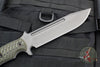 RMJ Tactical Combat Africa Fixed Blade Knife- Tungsten Finish- Dirty Olive G-10