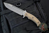 RMJ Tactical Combat Africa Fixed Blade Knife- Tungsten Finish- Hyena Brown G-10