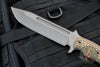 RMJ Tactical Combat Africa Fixed Blade Knife- Tungsten Finish- Hyena Brown G-10