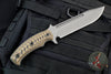 RMJ Tactical Combat Africa Fixed Blade Knife- Tungsten Finish- Hyena Brown G-10