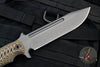 RMJ Tactical Combat Africa Fixed Blade Knife- Tungsten Finish- Hyena Brown G-10