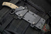 RMJ Tactical Combat Africa Fixed Blade Knife- Tungsten Finish- Hyena Brown G-10