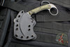RMJ Korbin Karambit Fixed Blade EDC Knife- Dirty Olive G-10 Handle